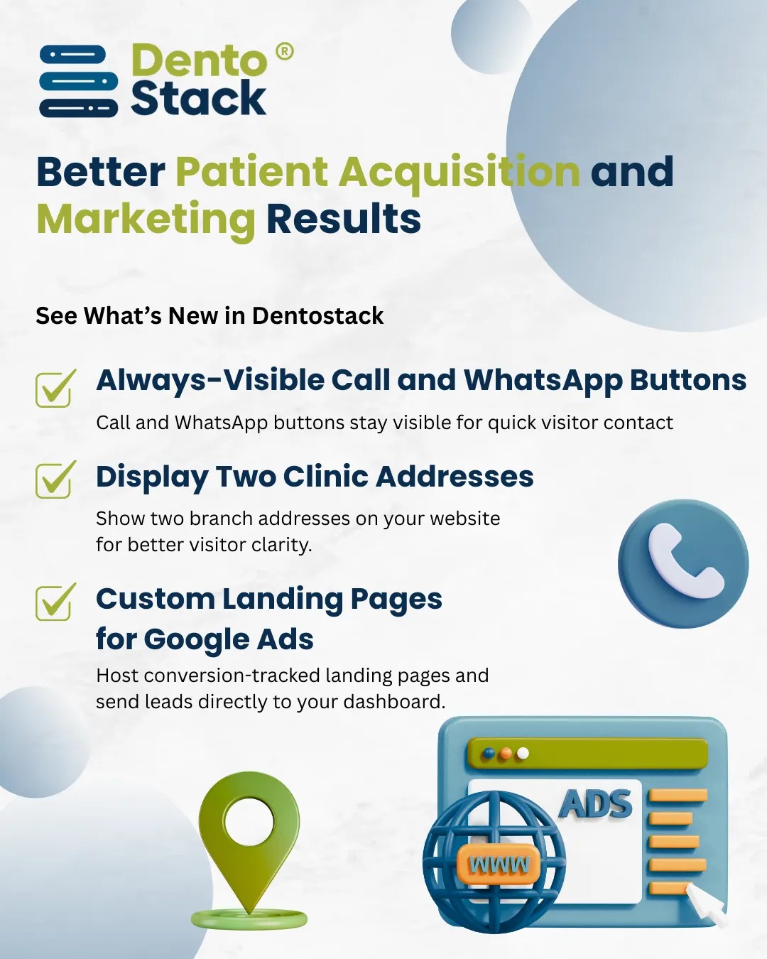Product Updates from Dentostack: Better Patient Acquisition and Marketing Results